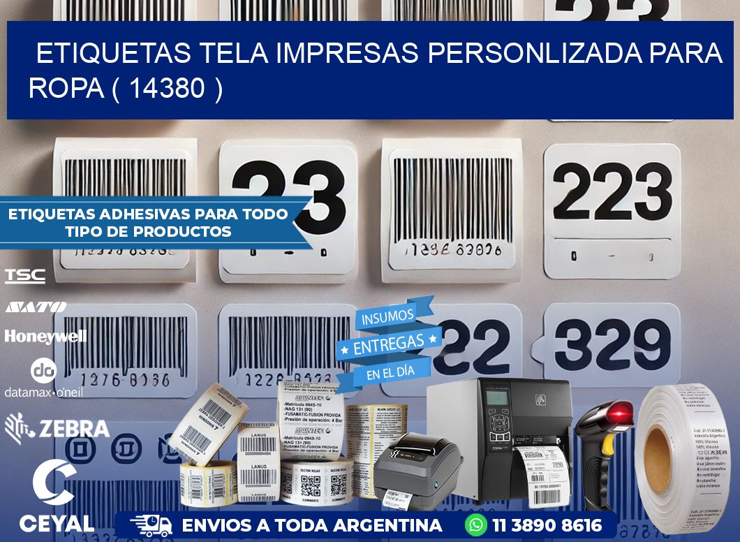 ETIQUETAS TELA IMPRESAS PERSONLIZADA PARA ROPA ( 14380 )