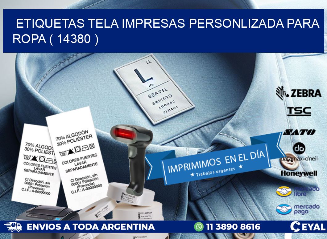 ETIQUETAS TELA IMPRESAS PERSONLIZADA PARA ROPA ( 14380 )