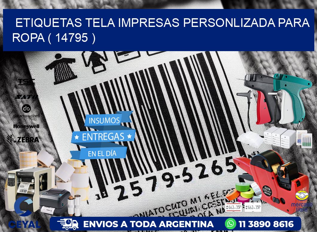 ETIQUETAS TELA IMPRESAS PERSONLIZADA PARA ROPA ( 14795 )