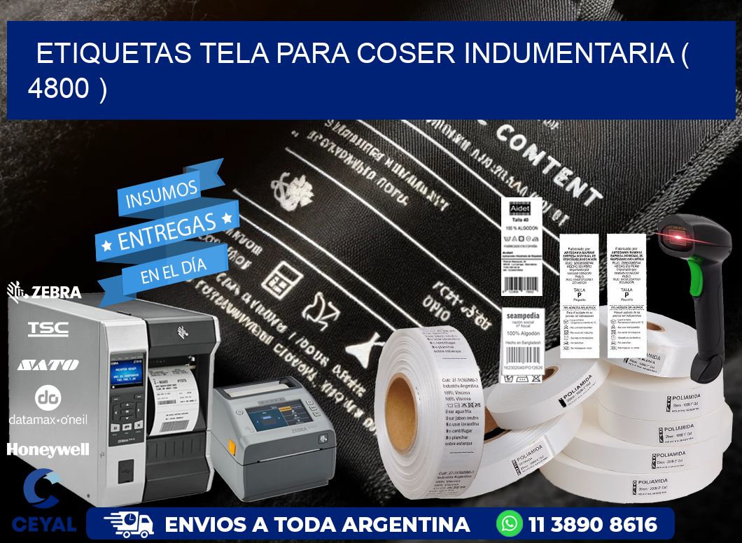 ETIQUETAS TELA PARA COSER INDUMENTARIA ( 4800 )