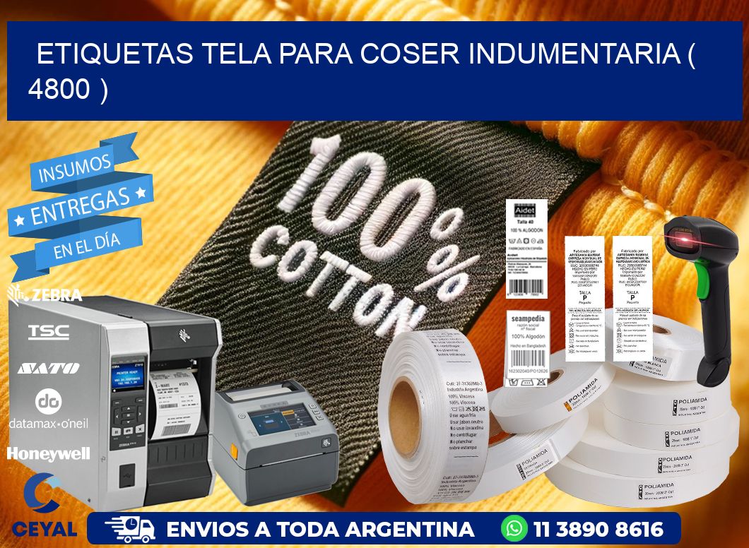 ETIQUETAS TELA PARA COSER INDUMENTARIA ( 4800 )