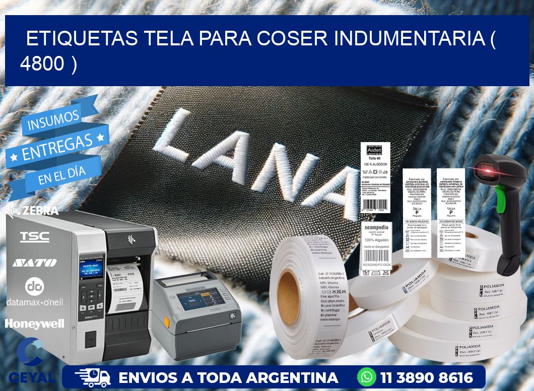 ETIQUETAS TELA PARA COSER INDUMENTARIA ( 4800 )