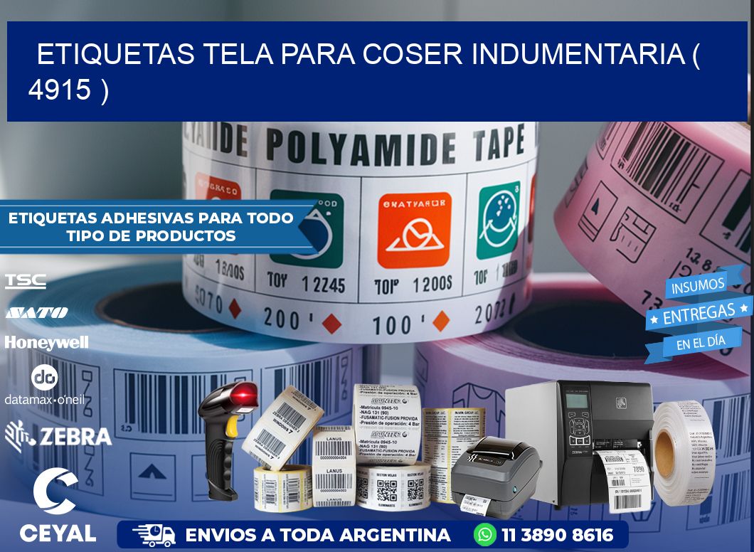 ETIQUETAS TELA PARA COSER INDUMENTARIA ( 4915 )