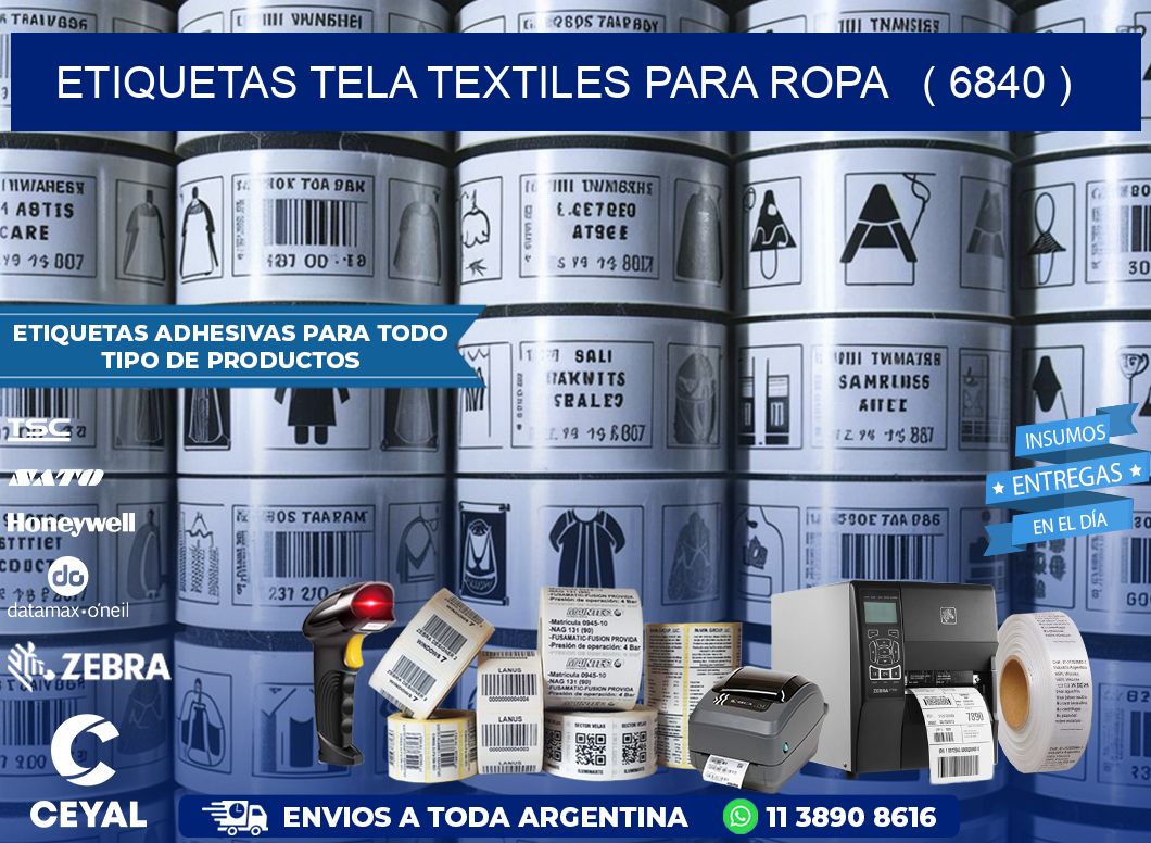 ETIQUETAS TELA TEXTILES PARA ROPA   ( 6840 )