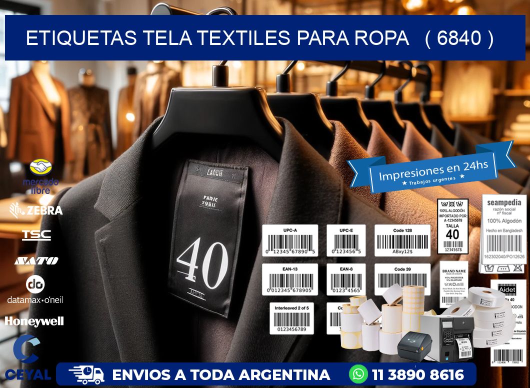 ETIQUETAS TELA TEXTILES PARA ROPA   ( 6840 )