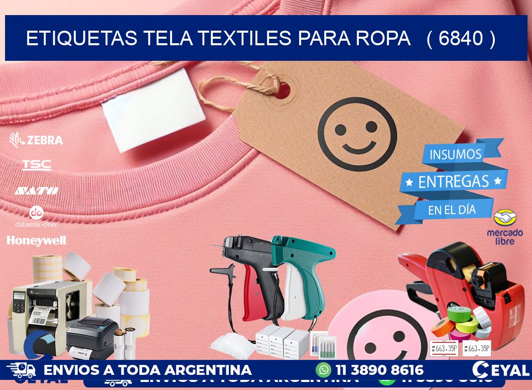 ETIQUETAS TELA TEXTILES PARA ROPA   ( 6840 )