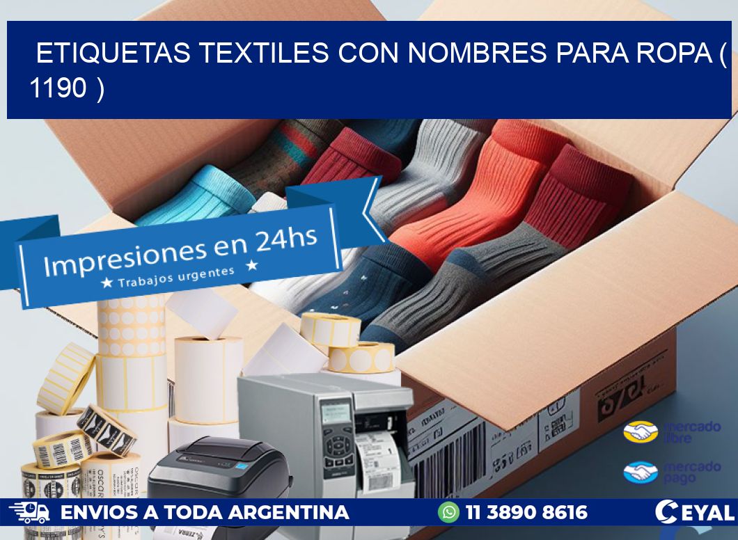 ETIQUETAS TEXTILES CON NOMBRES PARA ROPA ( 1190 )
