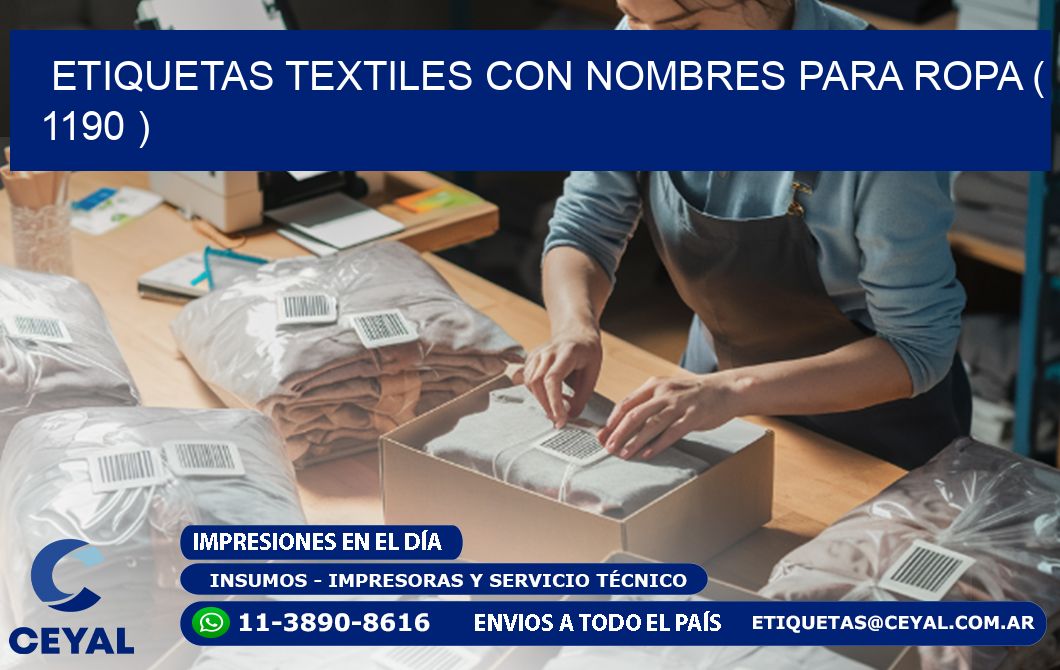 ETIQUETAS TEXTILES CON NOMBRES PARA ROPA ( 1190 )