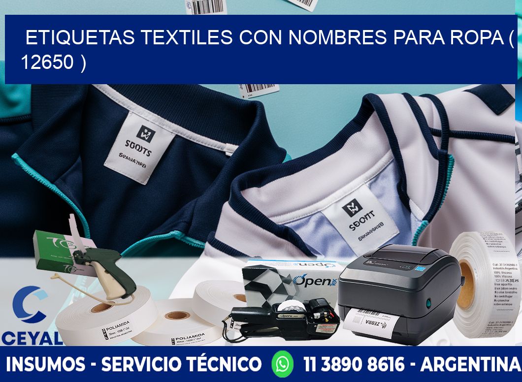 ETIQUETAS TEXTILES CON NOMBRES PARA ROPA ( 12650 )