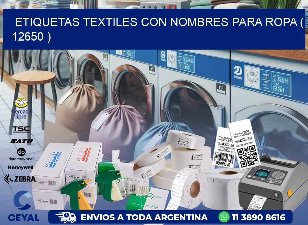 ETIQUETAS TEXTILES CON NOMBRES PARA ROPA ( 12650 )
