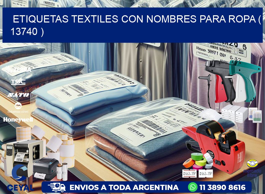 ETIQUETAS TEXTILES CON NOMBRES PARA ROPA ( 13740 )