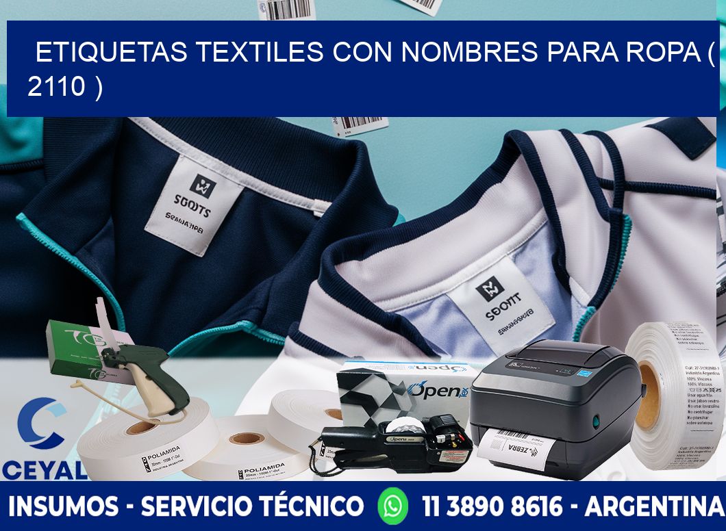 ETIQUETAS TEXTILES CON NOMBRES PARA ROPA ( 2110 )