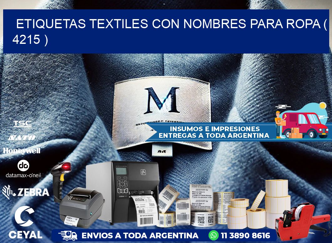 ETIQUETAS TEXTILES CON NOMBRES PARA ROPA ( 4215 )