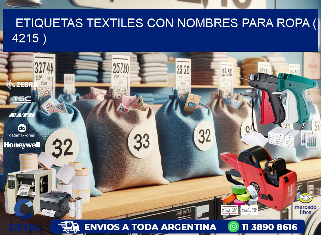 ETIQUETAS TEXTILES CON NOMBRES PARA ROPA ( 4215 )