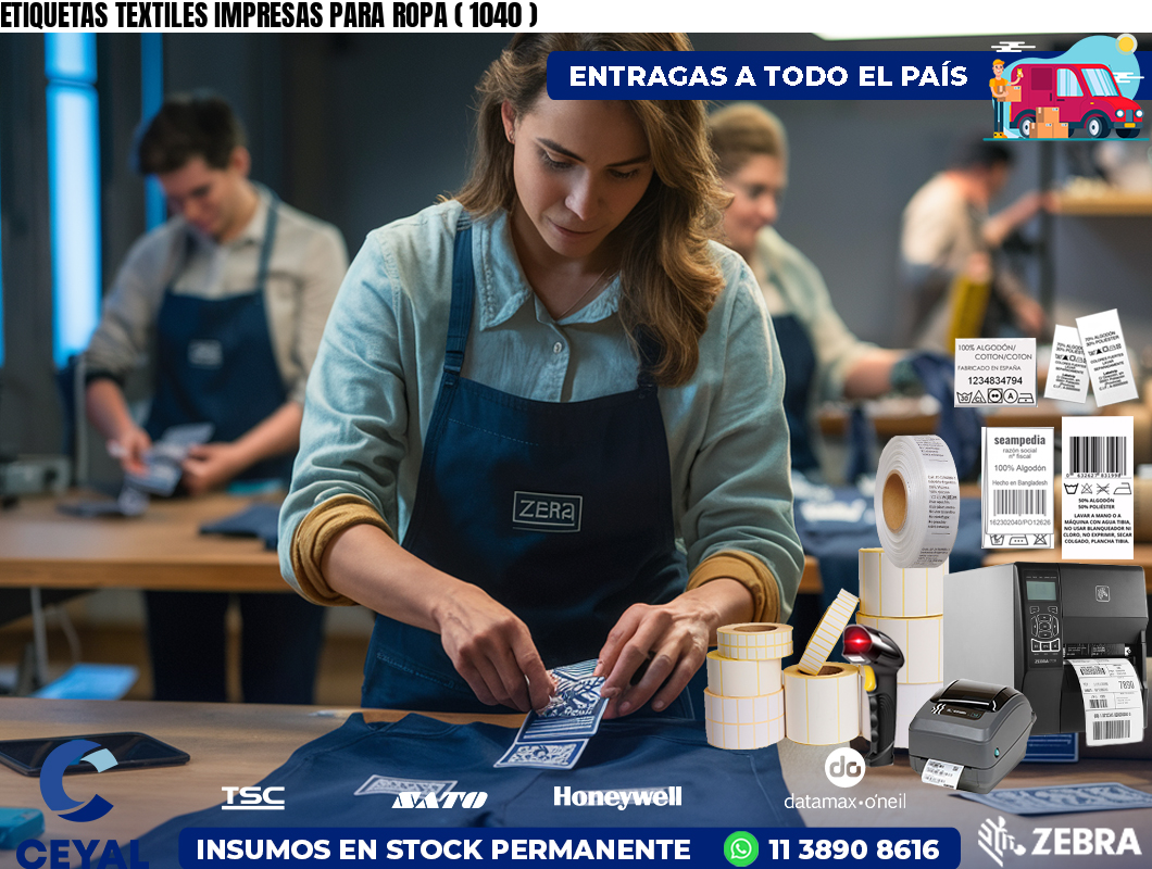 ETIQUETAS TEXTILES IMPRESAS PARA ROPA ( 1040 )