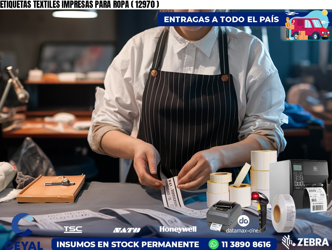 ETIQUETAS TEXTILES IMPRESAS PARA ROPA ( 12970 )