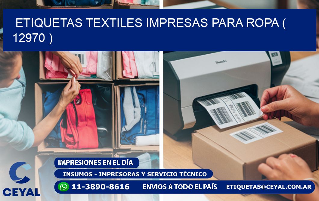 ETIQUETAS TEXTILES IMPRESAS PARA ROPA ( 12970 )