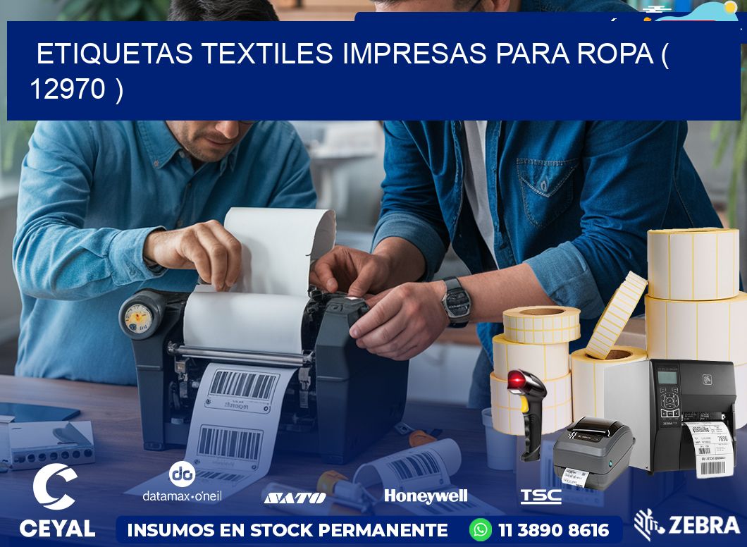 ETIQUETAS TEXTILES IMPRESAS PARA ROPA ( 12970 )