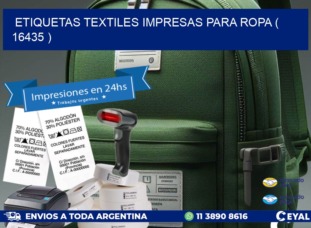 ETIQUETAS TEXTILES IMPRESAS PARA ROPA ( 16435 )