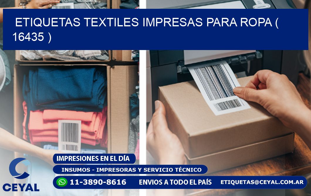ETIQUETAS TEXTILES IMPRESAS PARA ROPA ( 16435 )
