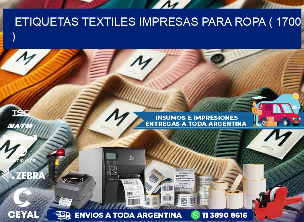 ETIQUETAS TEXTILES IMPRESAS PARA ROPA ( 1700 )