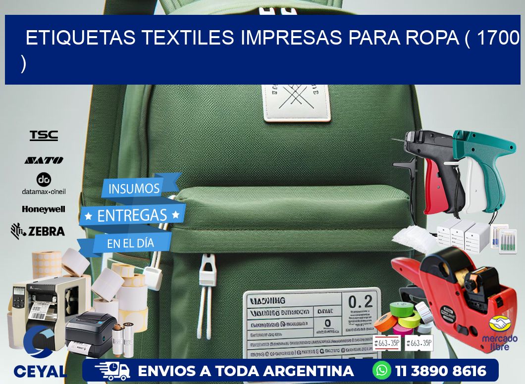 ETIQUETAS TEXTILES IMPRESAS PARA ROPA ( 1700 )