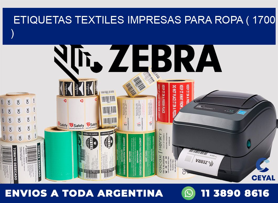ETIQUETAS TEXTILES IMPRESAS PARA ROPA ( 1700 )