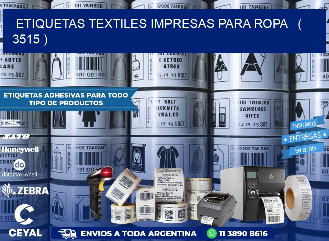 ETIQUETAS TEXTILES IMPRESAS PARA ROPA   ( 3515 )