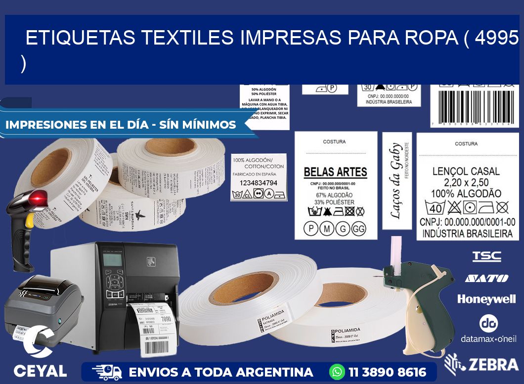 ETIQUETAS TEXTILES IMPRESAS PARA ROPA ( 4995 )