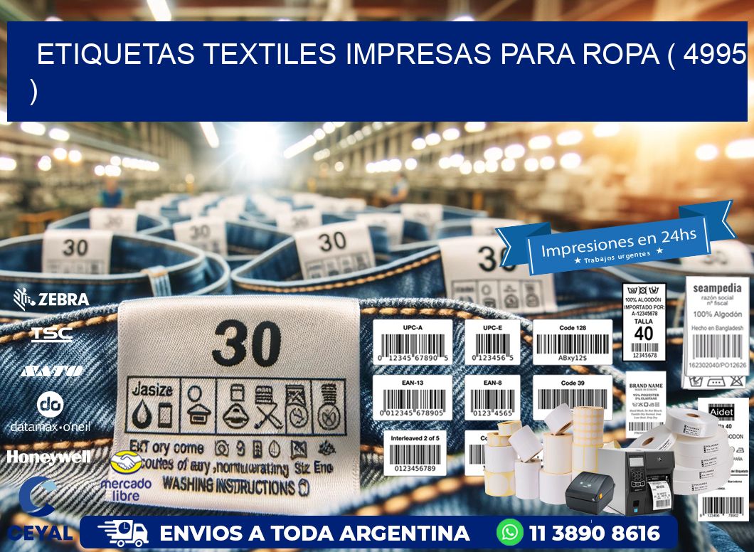 ETIQUETAS TEXTILES IMPRESAS PARA ROPA ( 4995 )