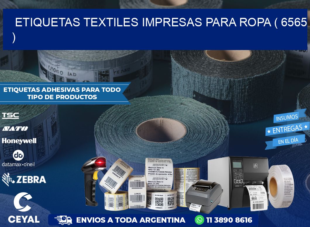 ETIQUETAS TEXTILES IMPRESAS PARA ROPA ( 6565 )