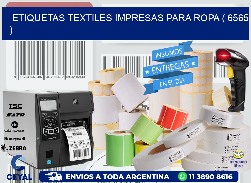 ETIQUETAS TEXTILES IMPRESAS PARA ROPA ( 6565 )