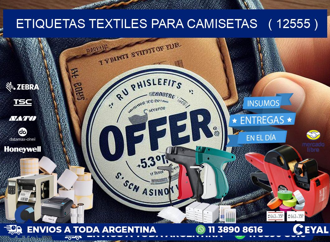ETIQUETAS TEXTILES PARA CAMISETAS   ( 12555 )