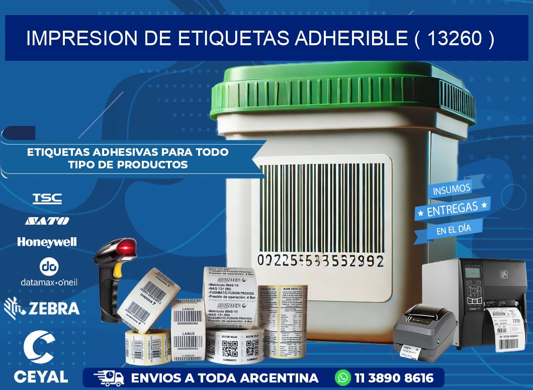 IMPRESION DE ETIQUETAS ADHERIBLE ( 13260 )