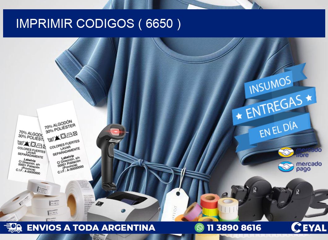 IMPRIMIR CODIGOS ( 6650 )