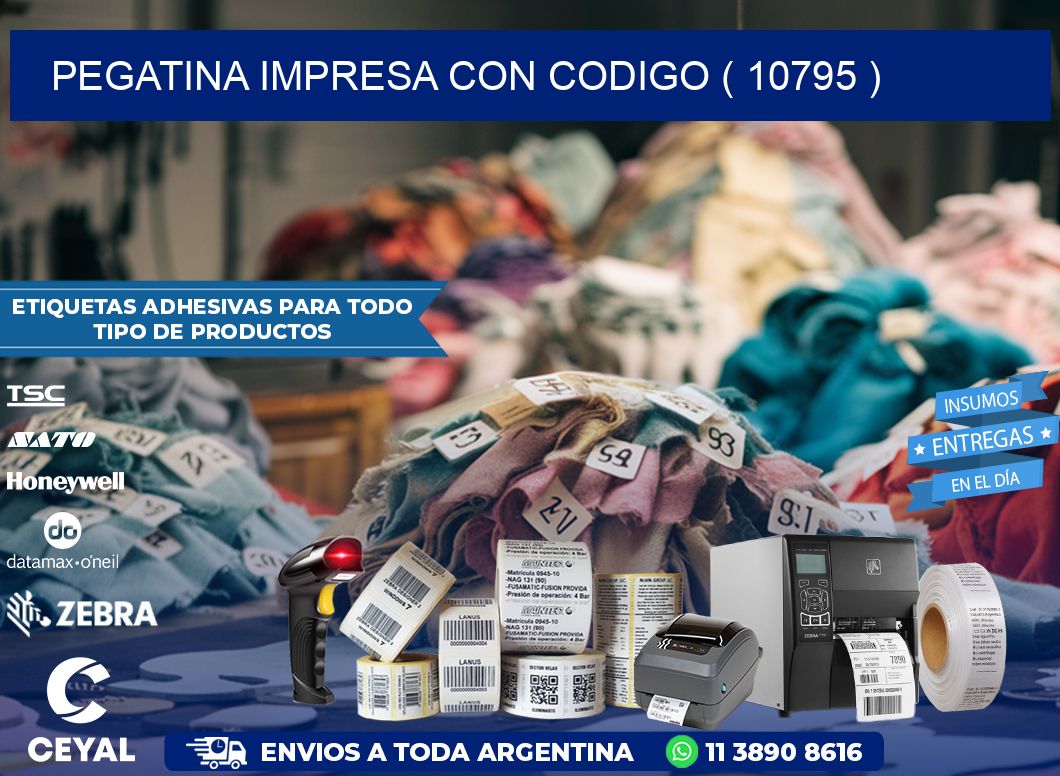 PEGATINA IMPRESA CON CODIGO ( 10795 )