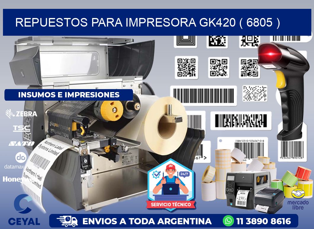 REPUESTOS PARA IMPRESORA GK420 ( 6805 )
