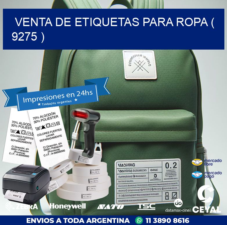 VENTA DE ETIQUETAS PARA ROPA ( 9275 )