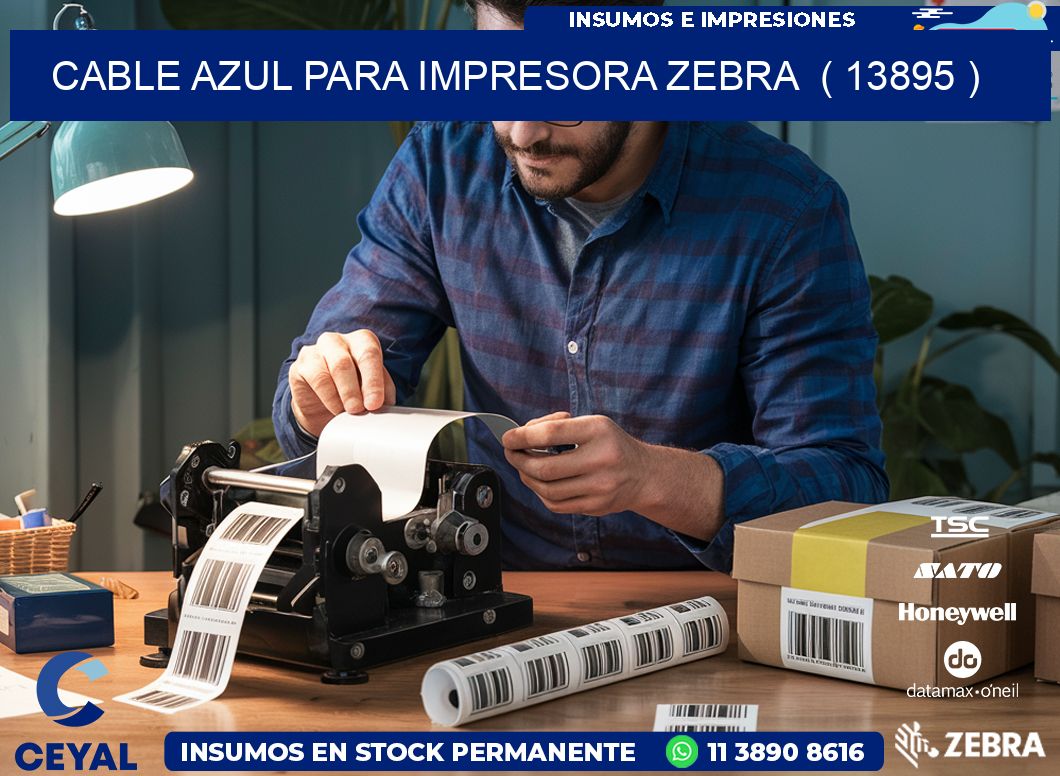 cable azul para impresora zebra  ( 13895 )