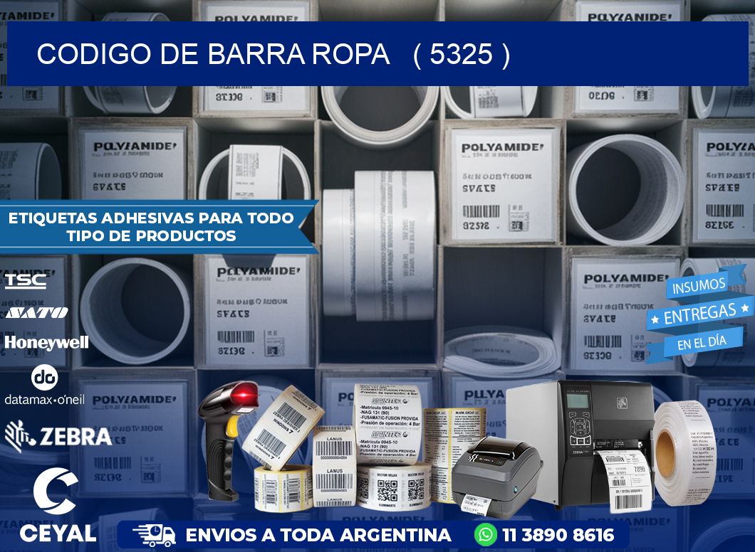 codigo de barra ropa   ( 5325 )