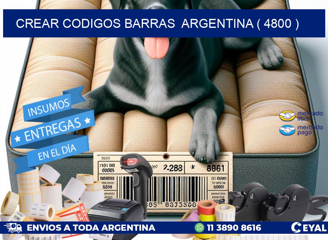 crear codigos barras  argentina ( 4800 )