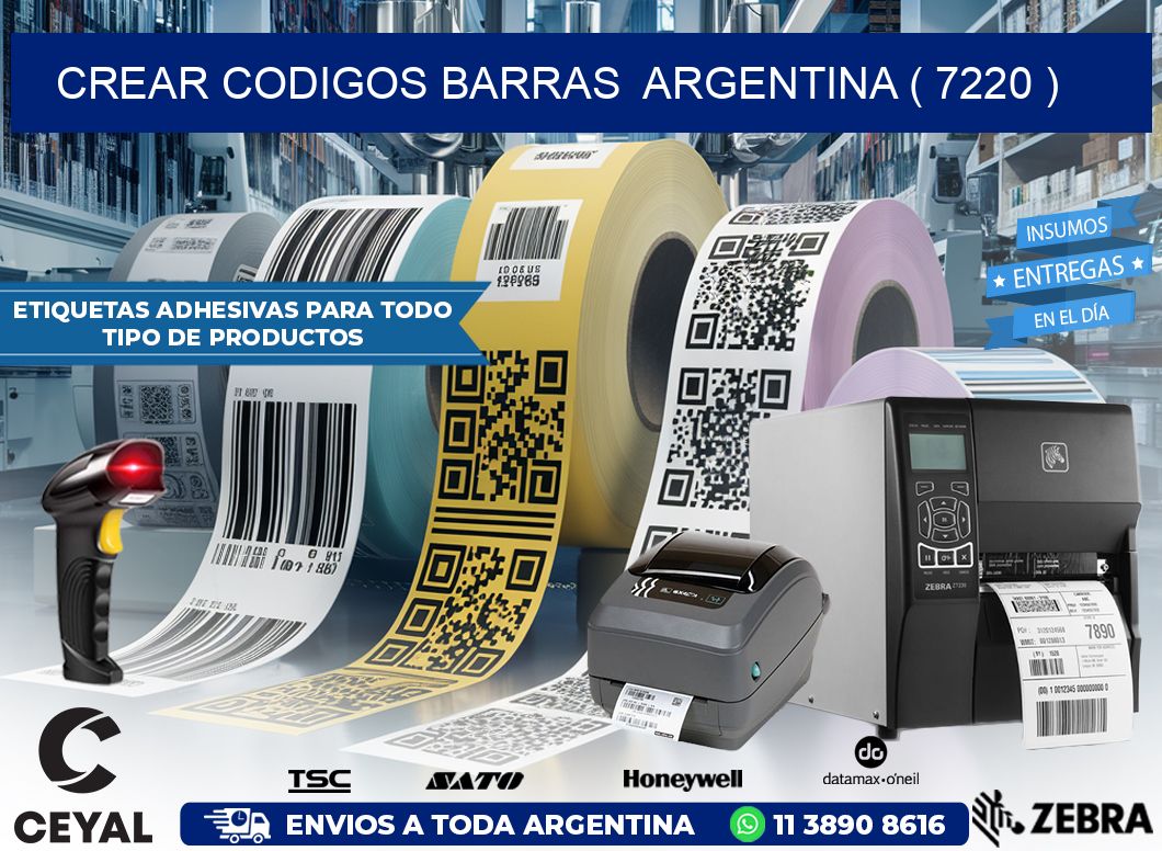 crear codigos barras  argentina ( 7220 )