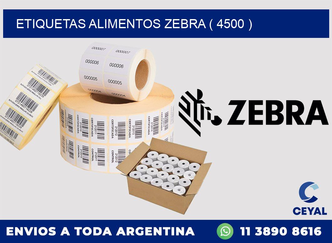 etiquetas alimentos zebra ( 4500 )