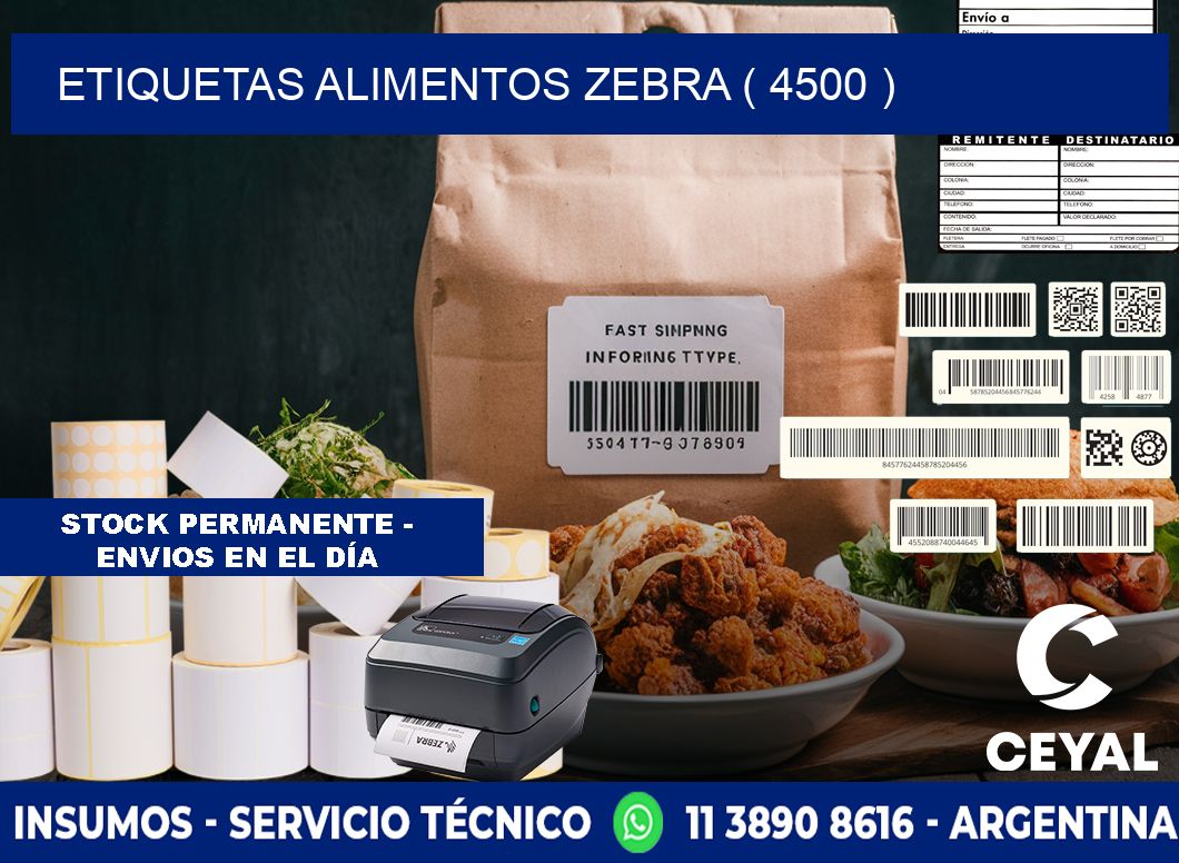 etiquetas alimentos zebra ( 4500 )