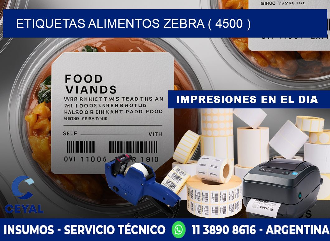 etiquetas alimentos zebra ( 4500 )