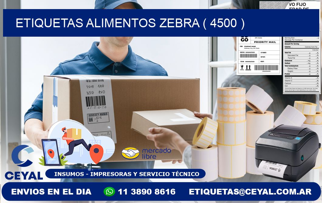 etiquetas alimentos zebra ( 4500 )