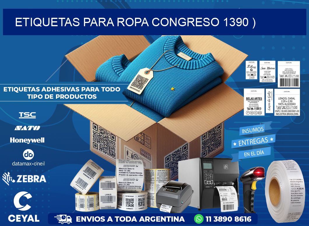 etiquetas para ropa congreso 1390 )