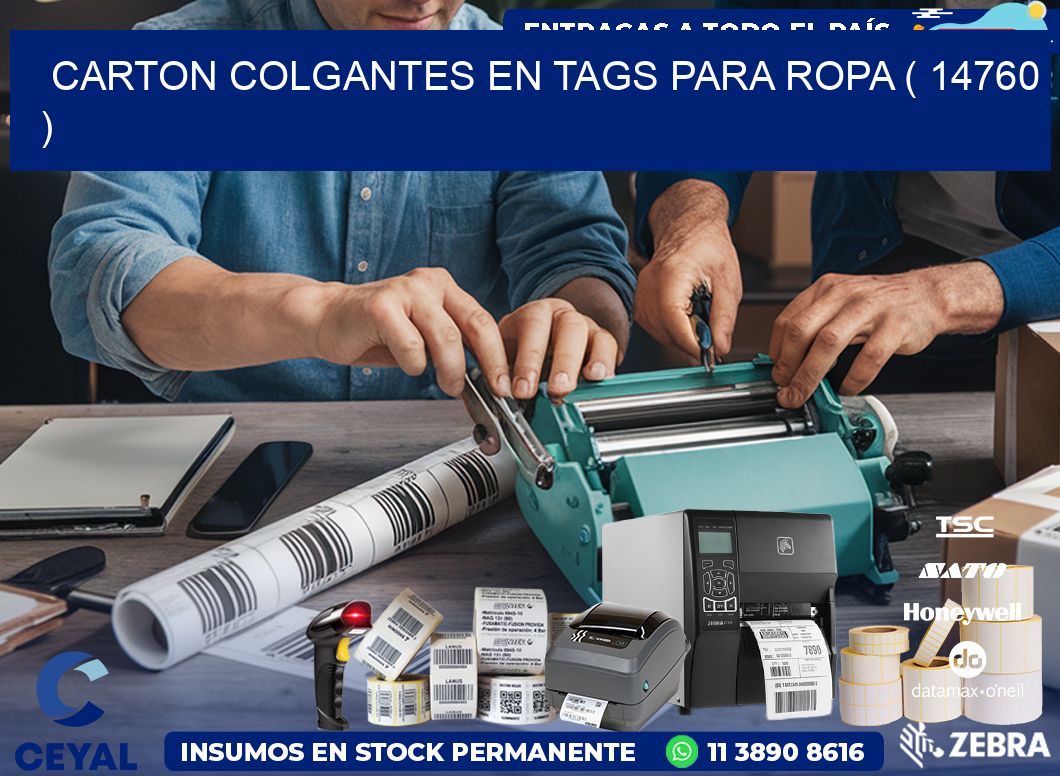 CARTON COLGANTES EN TAGS PARA ROPA ( 14760 )