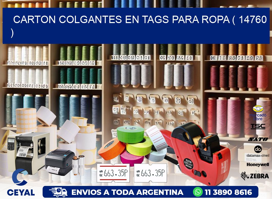 CARTON COLGANTES EN TAGS PARA ROPA ( 14760 )