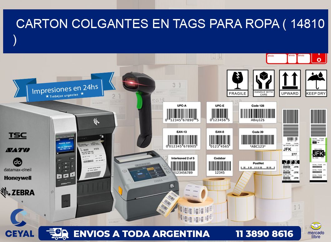 CARTON COLGANTES EN TAGS PARA ROPA ( 14810 )